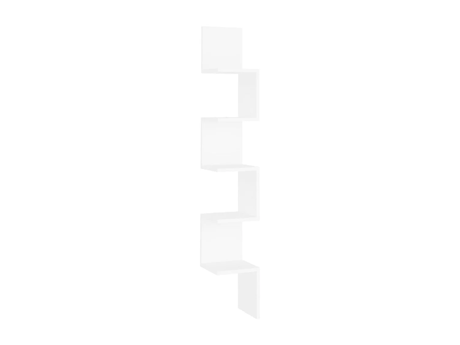 Étagère d'angle murale Blanc 20x20x127,5 cm bois d’ingénierie
