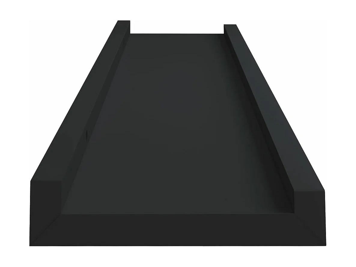 Étagères à rebord pour cadre photo 2 pcs Noir 60x9x3 cm MDF