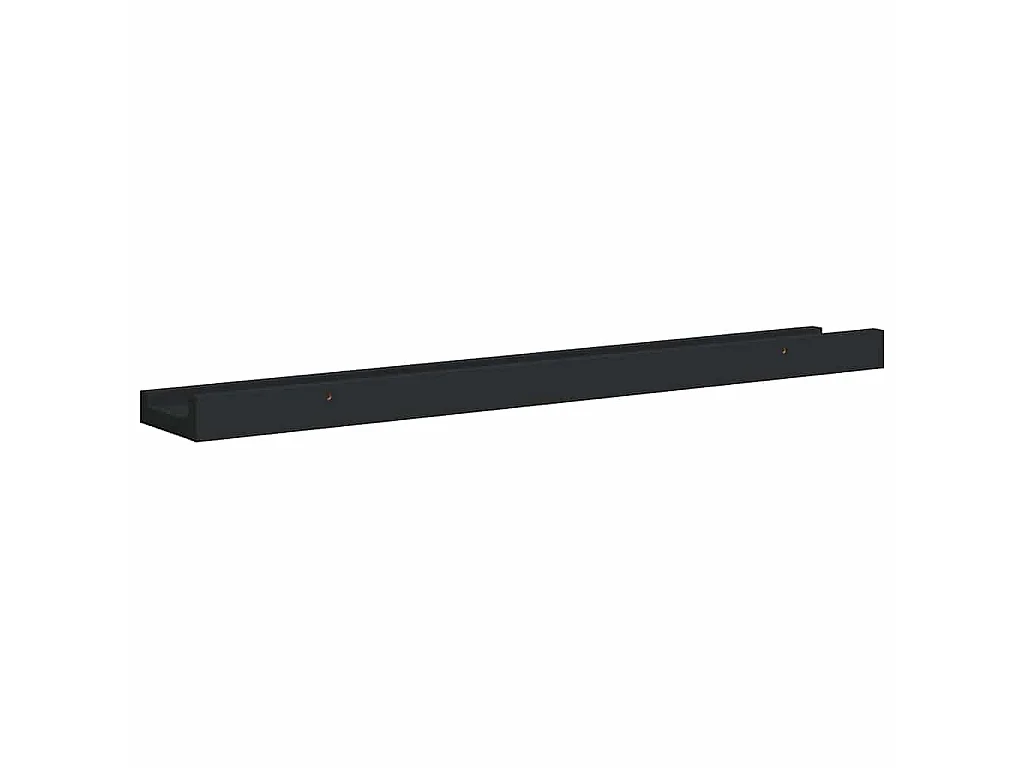 Étagères à rebord pour cadre photo 2 pcs Noir 60x9x3 cm MDF
