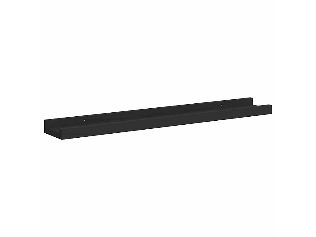 Étagères à rebord pour cadre photo 2 pcs Noir 60x9x3 cm MDF