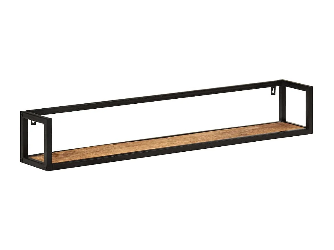 Wandschappen 2 st 110x17x17 cm massief mangohout en ijzer