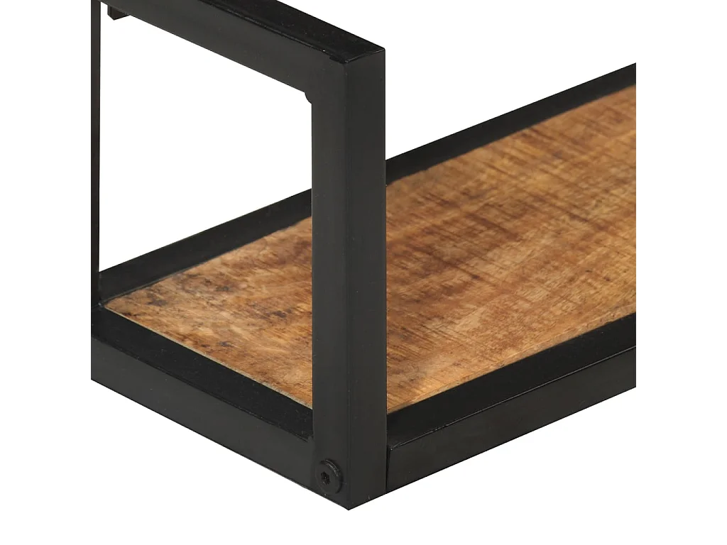 Wandschappen 2 st 110x17x17 cm massief mangohout en ijzer
