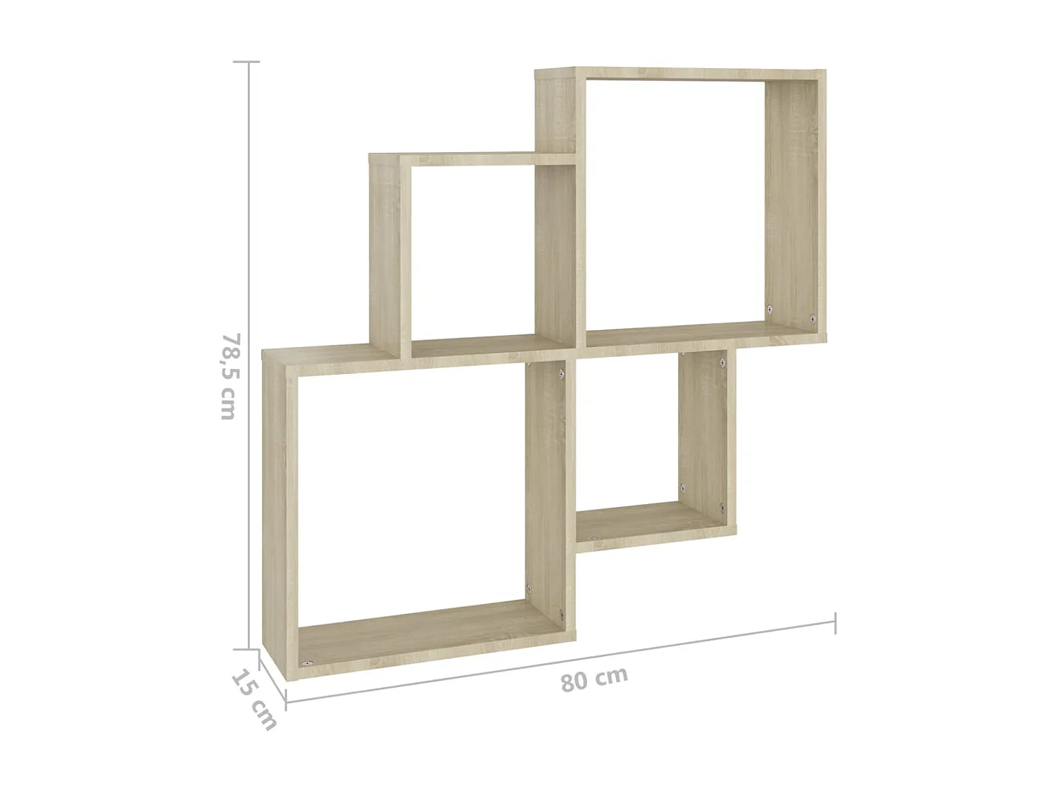 Estante cubo de pared contrachapado roble Sonoma 80x15x78,5 cm