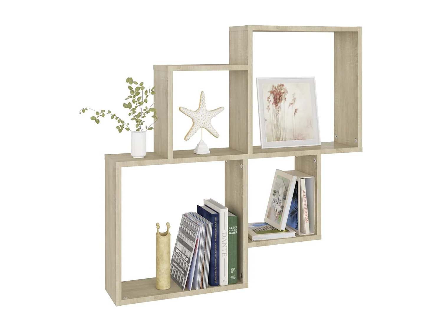 Estante cubo de pared contrachapado roble Sonoma 80x15x78,5 cm