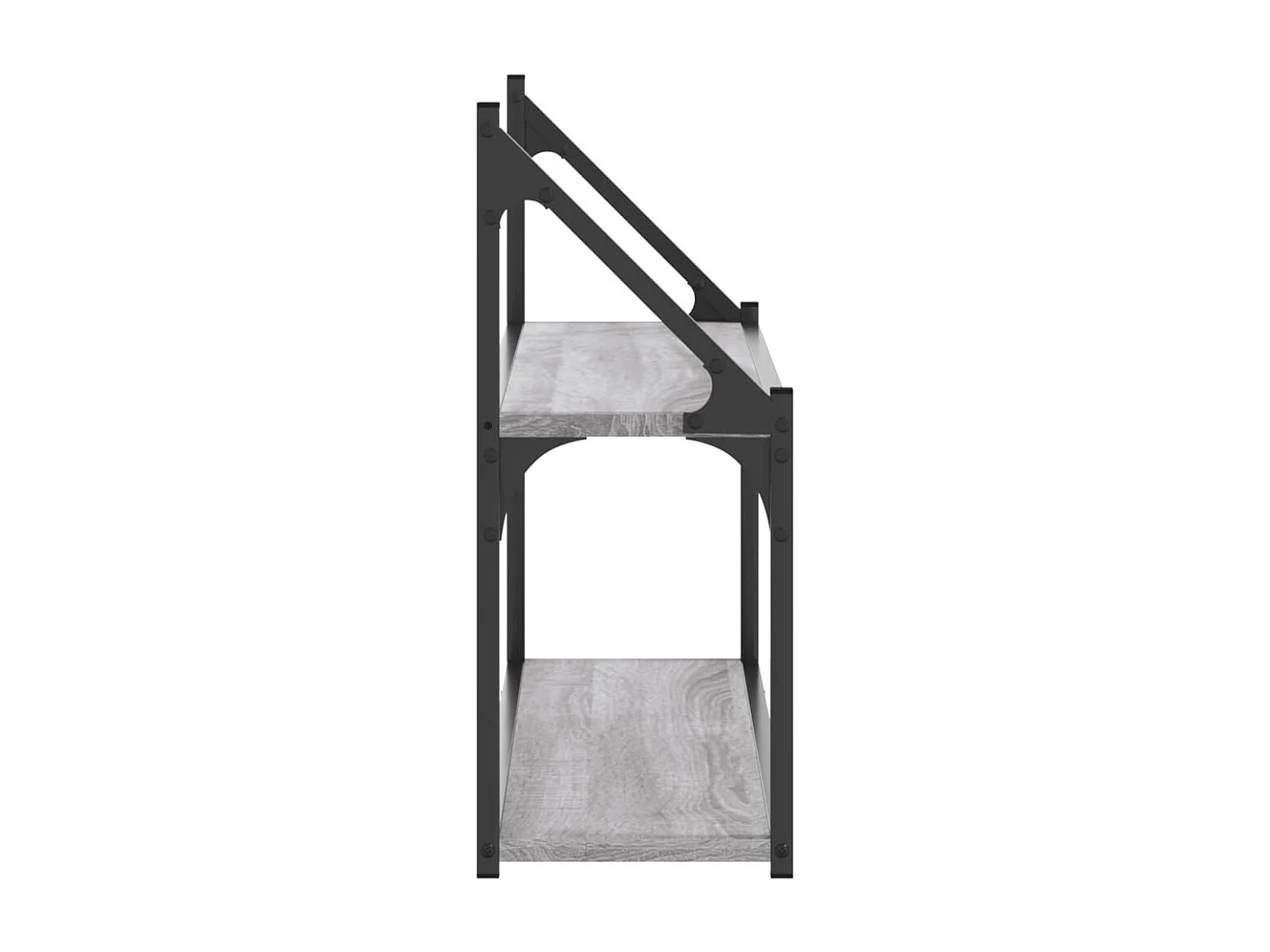 Wandrek 2-laags 80x21x51 cm bewerkt hout grijs sonoma eiken