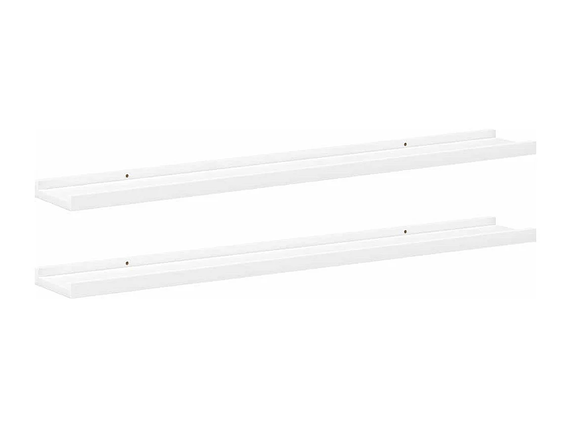 Étagères à rebord pour cadre photo 2 pcs Blanc 80x9x3 cm MDF