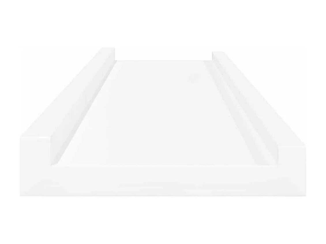 Étagères à rebord pour cadre photo 2 pcs Blanc 80x9x3 cm MDF