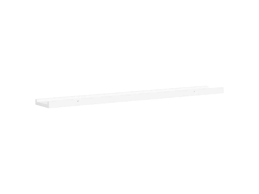 Unidade de prateleiras com rebordo 2 pcs 80x9x3 cm MDF branco