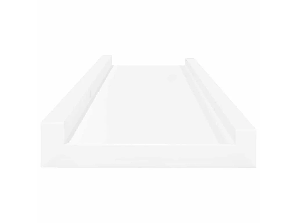 Unidade de prateleiras com rebordo 2 pcs 80x9x3 cm MDF branco