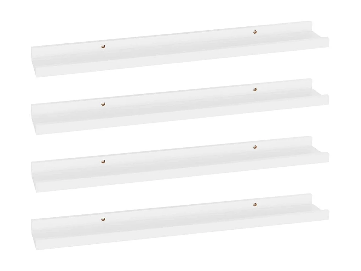 Wandschappen 4 st 60x9x3 cm wit
