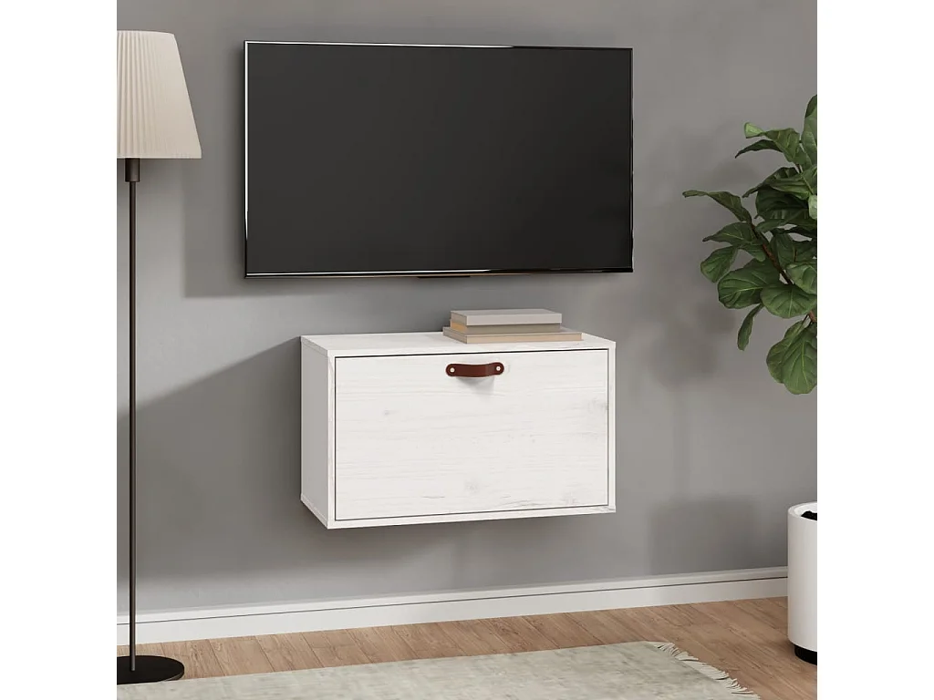 Armoire murale Blanc 60x30x35 cm Bois de pin massif