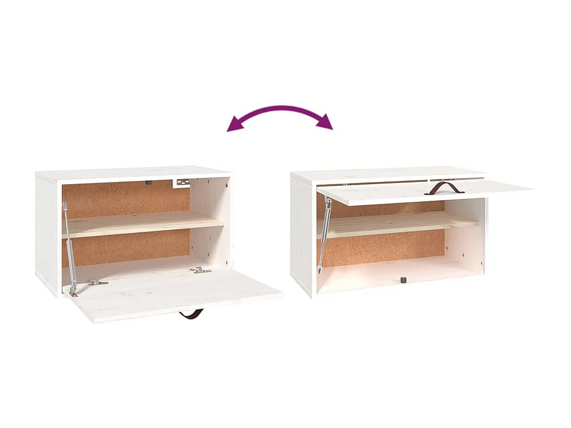 Armoire murale Blanc 60x30x35 cm Bois de pin massif