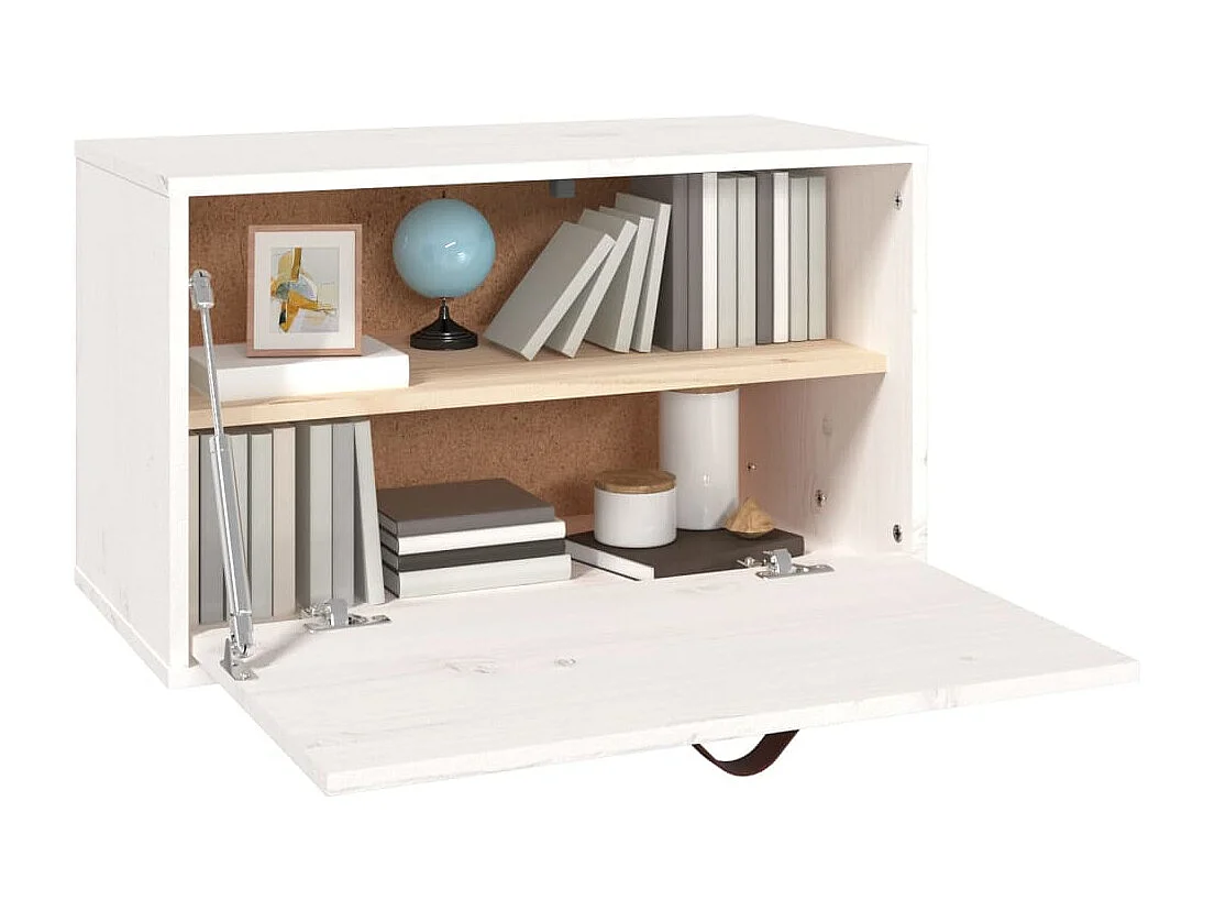 Armoire murale Blanc 60x30x35 cm Bois de pin massif