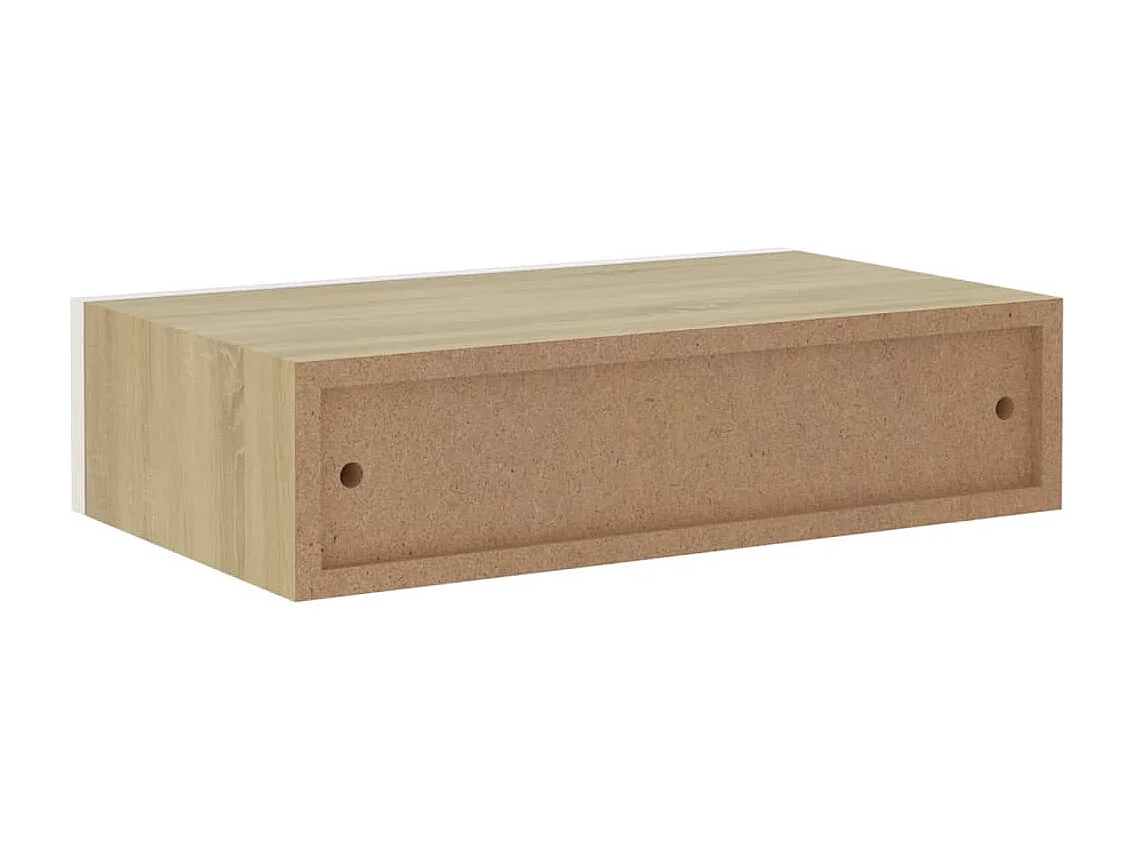 Prateleiras parede + gavetas 2pcs MDF 40x23,5x10cm carv./branco