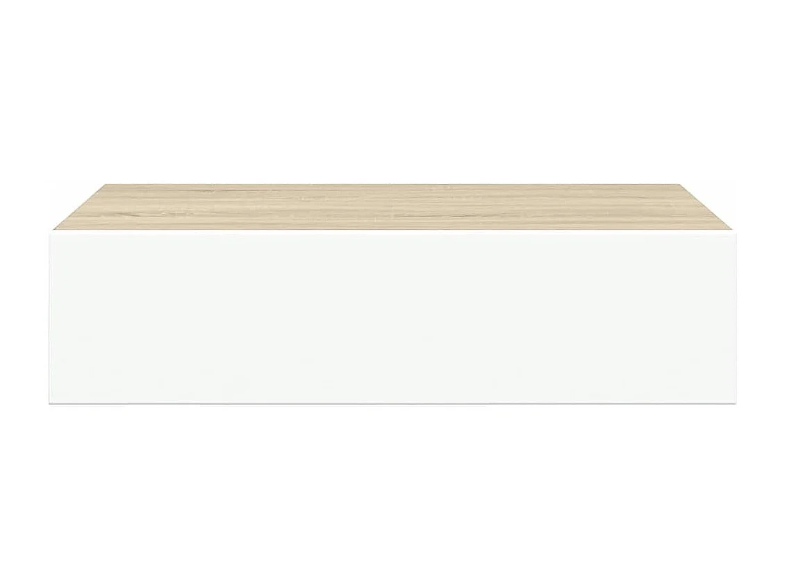 Wandregale mit Schubladen 2 Stk. Eichen-Optik Weiß 40x23,5x10cm