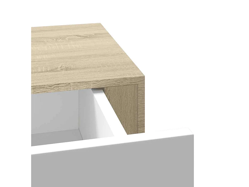 Wandregale mit Schubladen 2 Stk. Eichen-Optik Weiß 40x23,5x10cm