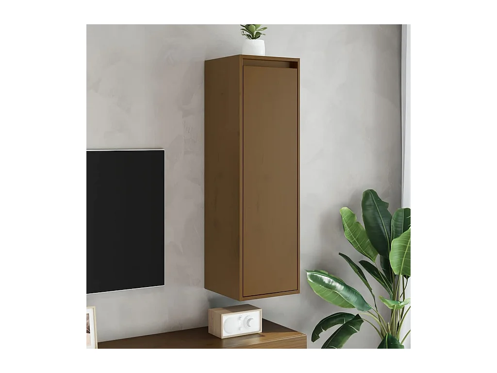 Armoires murales 2 pcs Marron miel 30x30x100 cm Pin massif