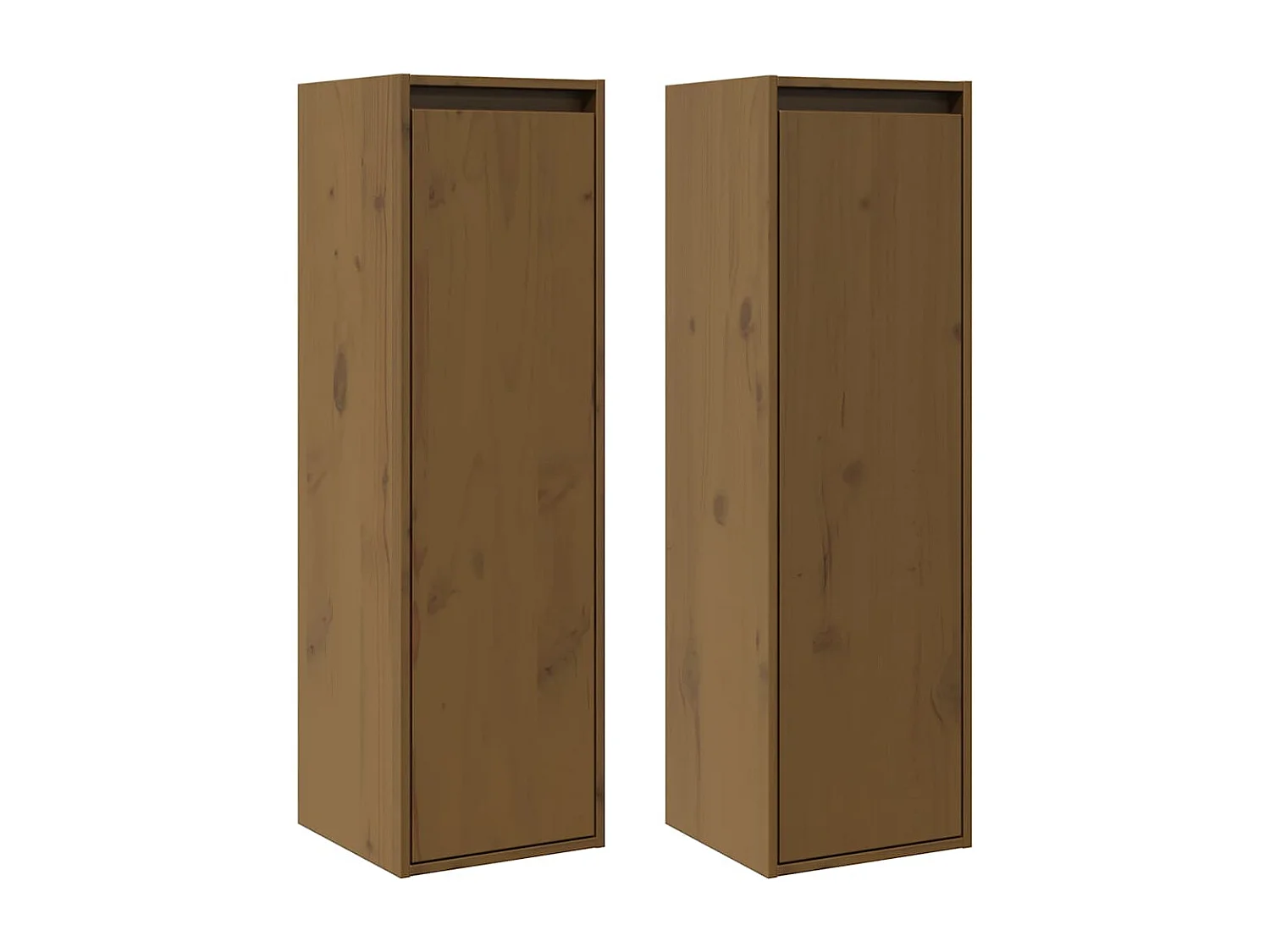 Armoires murales 2 pcs Marron miel 30x30x100 cm Pin massif