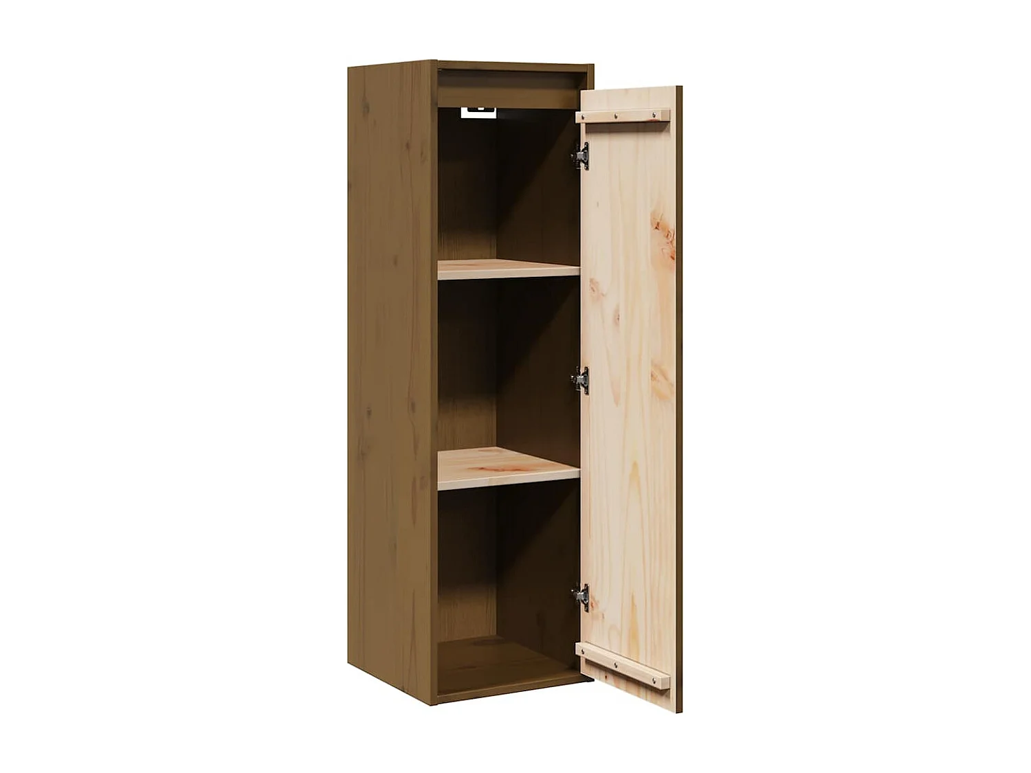 Wandkasten 2 st 30x30x100 cm massief grenenhout honingbruin