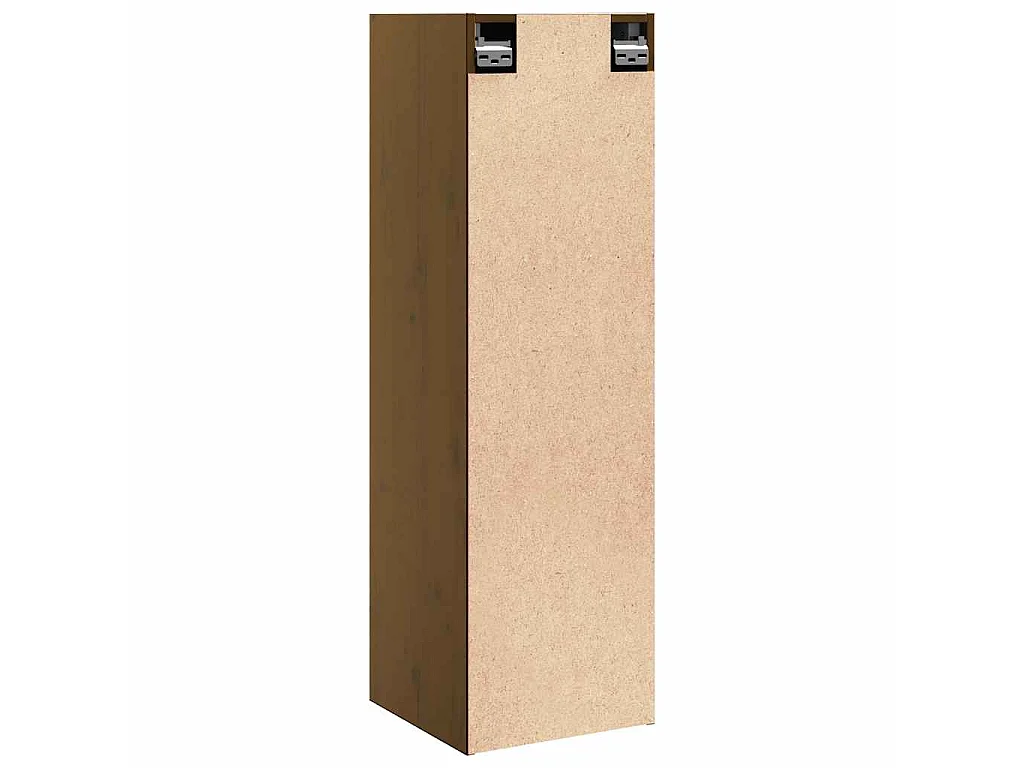 Wandkasten 2 st 30x30x100 cm massief grenenhout honingbruin
