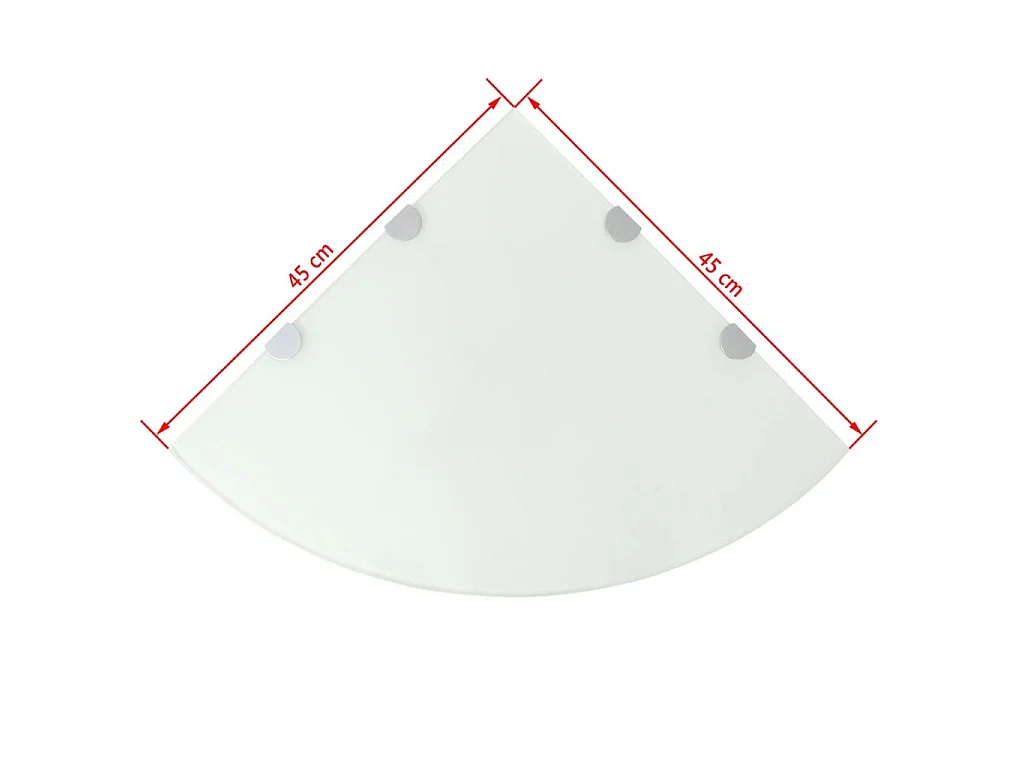 Étagère de coin avec supports chromés Verre Blanc 45 x 45 cm