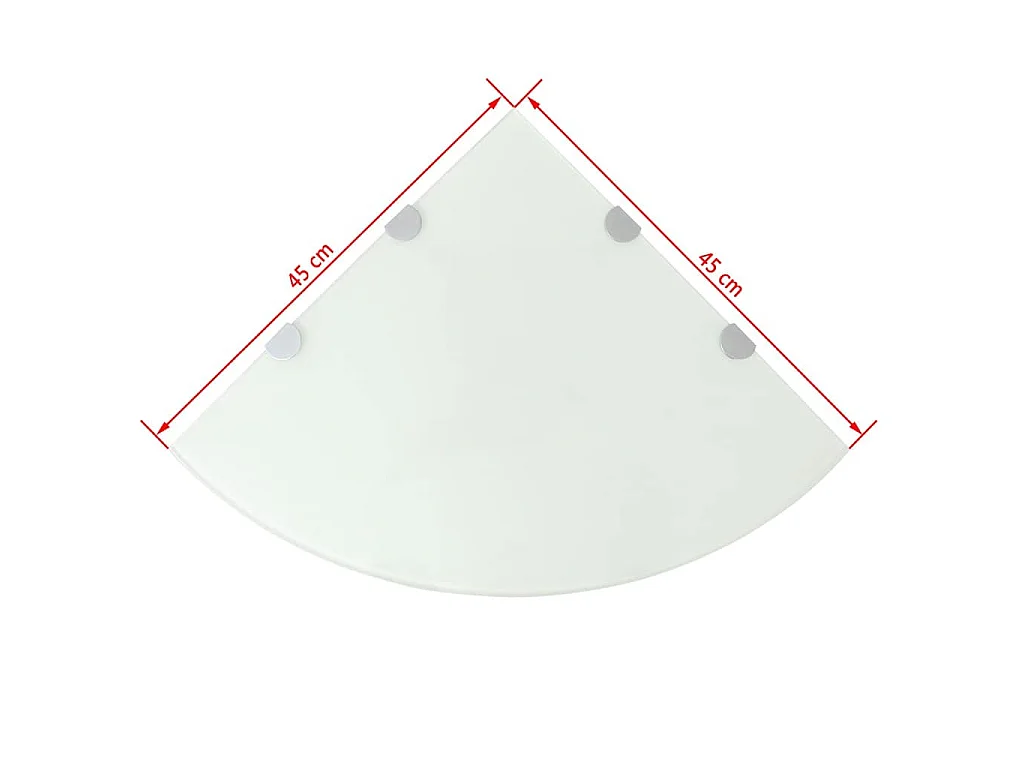 Étagère de coin avec supports chromés Verre Blanc 45 x 45 cm