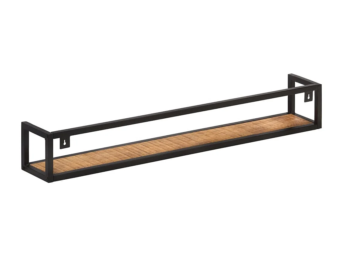 Prateleiras de parede 2 pcs 120 cm madeira de mangueira áspera