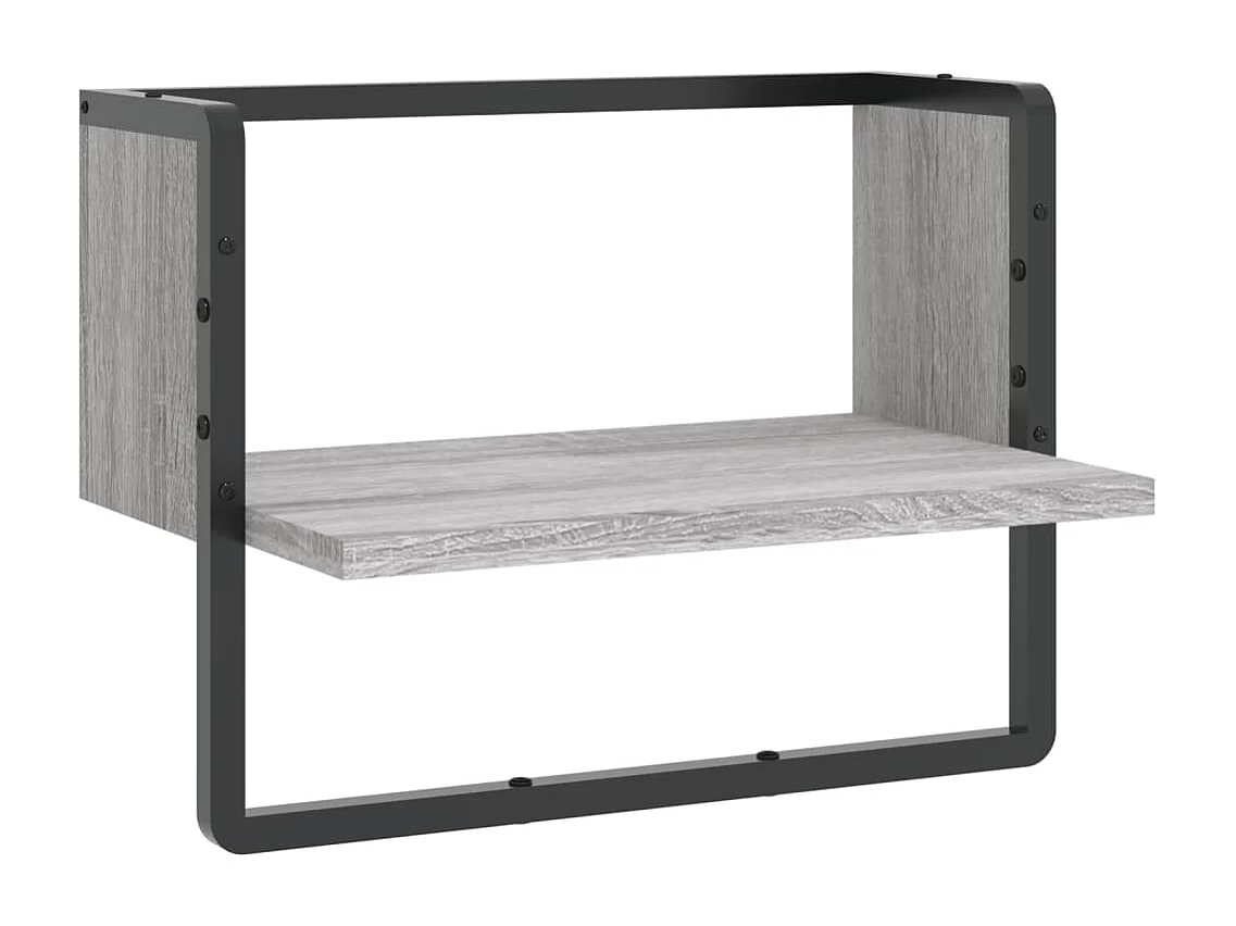 Étagère murale avec barre sonoma gris 40x25x30 cm