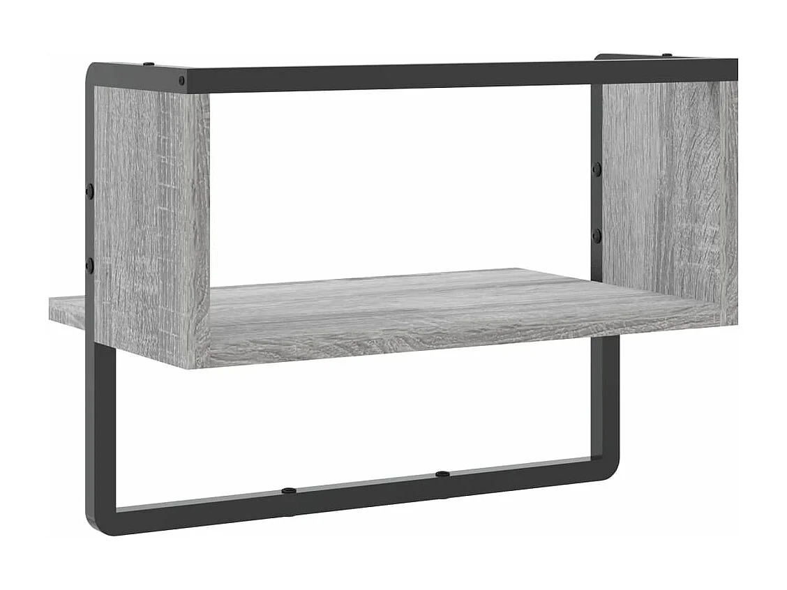 Étagère murale avec barre sonoma gris 40x25x30 cm