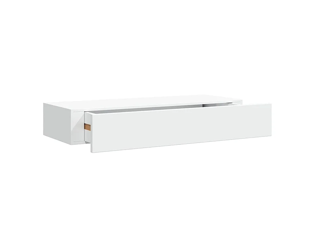 Scaffali con Cassetti da Parete 2 pz Bianchi 60x23,5x10 cm MDF