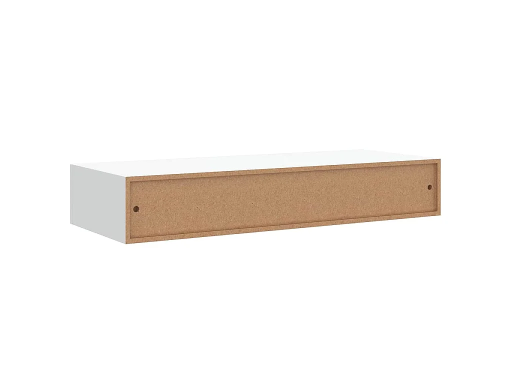 Scaffali con Cassetti da Parete 2 pz Bianchi 60x23,5x10 cm MDF