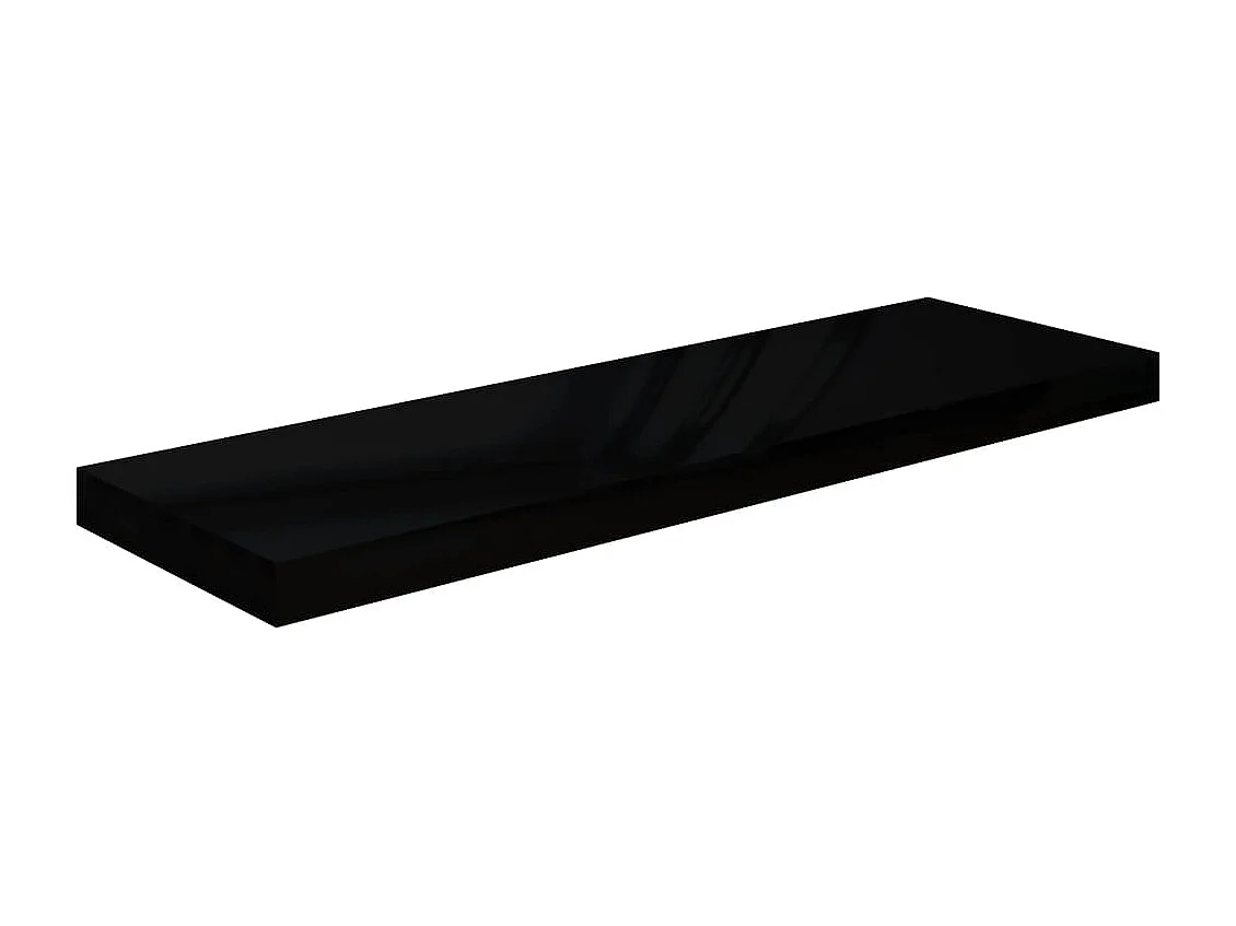 Prateleira de parede suspensa 80x23,5x3,8 cm MDF preto