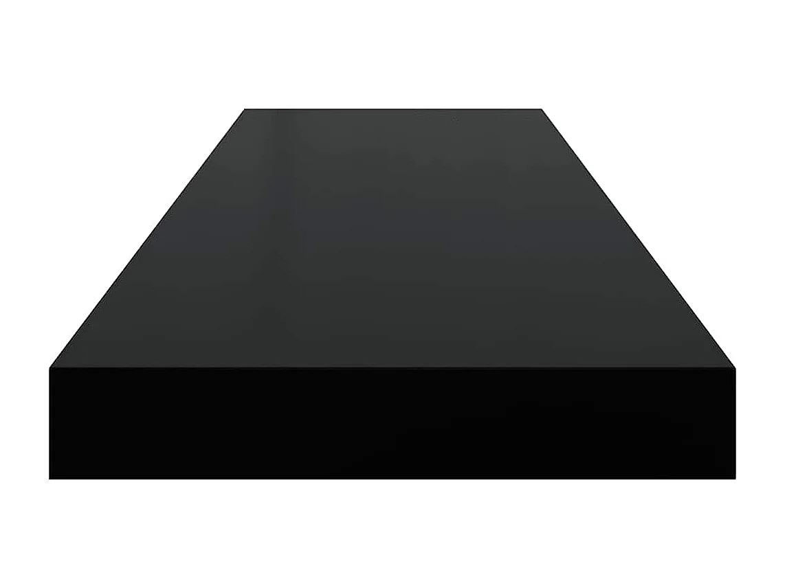 Scaffale a Parete Nero Lucido 80x23,5x3,8 cm in MDF