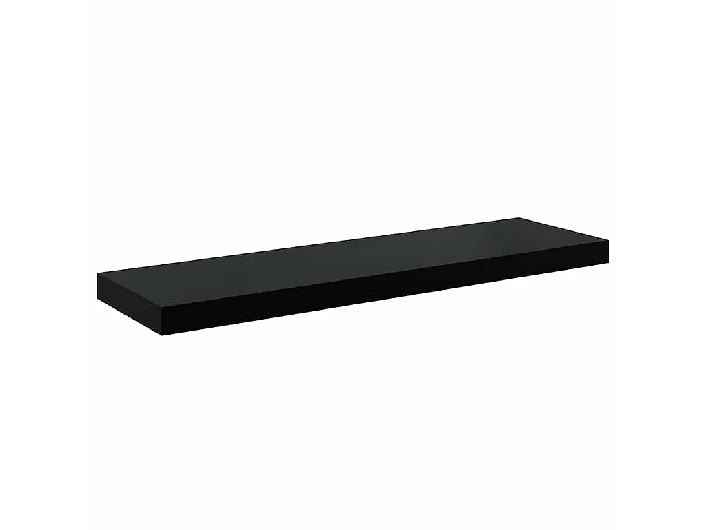Étagère murale flottante Noir brillant 80x23,5x3,8 cm MDF