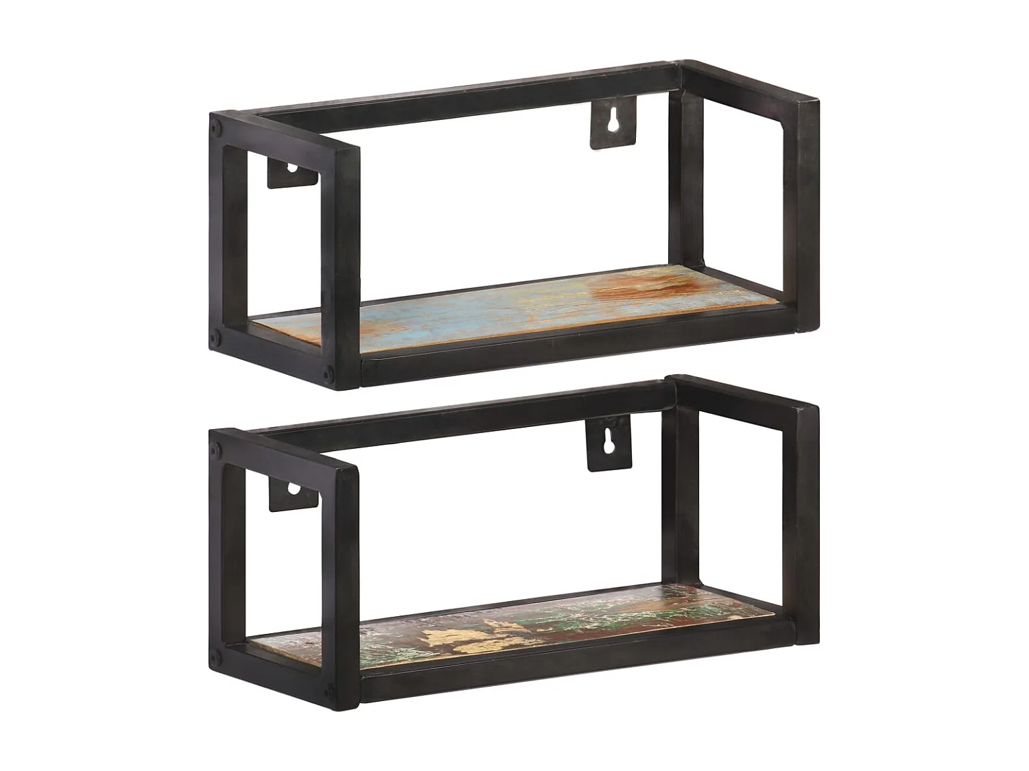 Wandschappen 2 st 40 cm massief gerecycled hout
