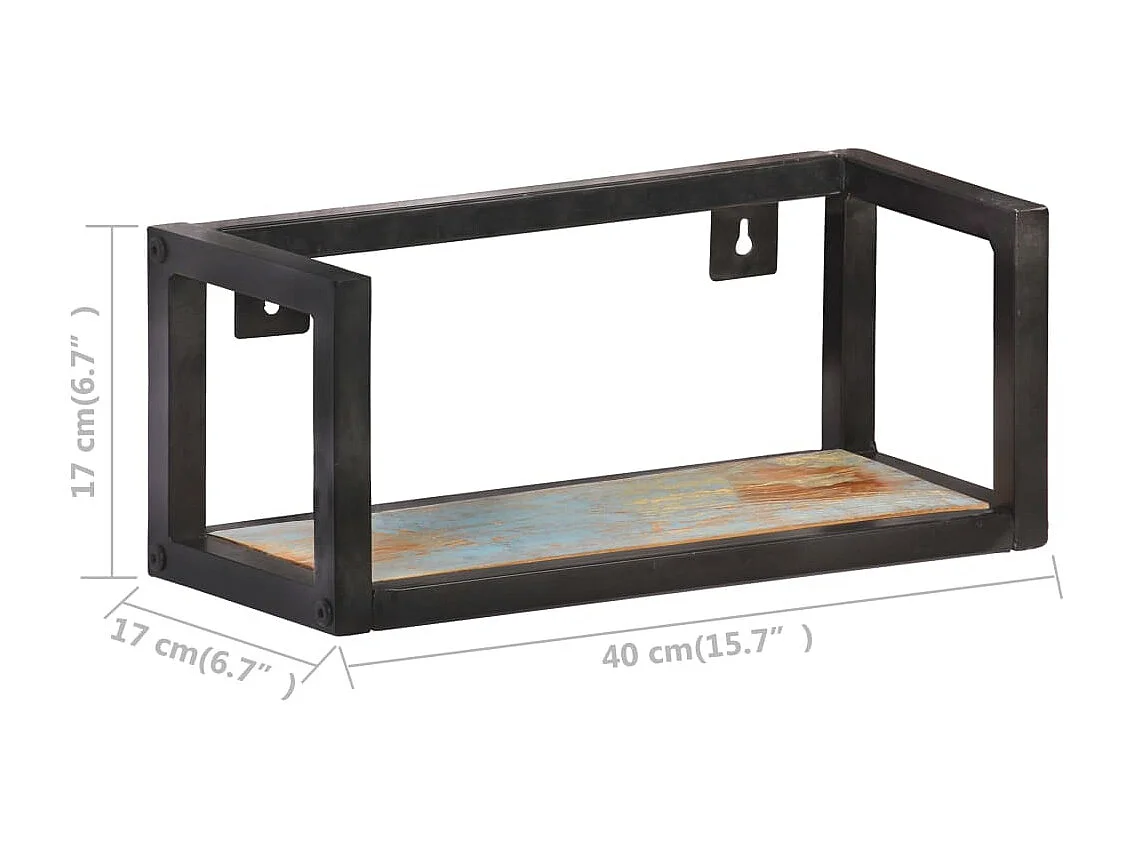 Wandschappen 2 st 40 cm massief gerecycled hout