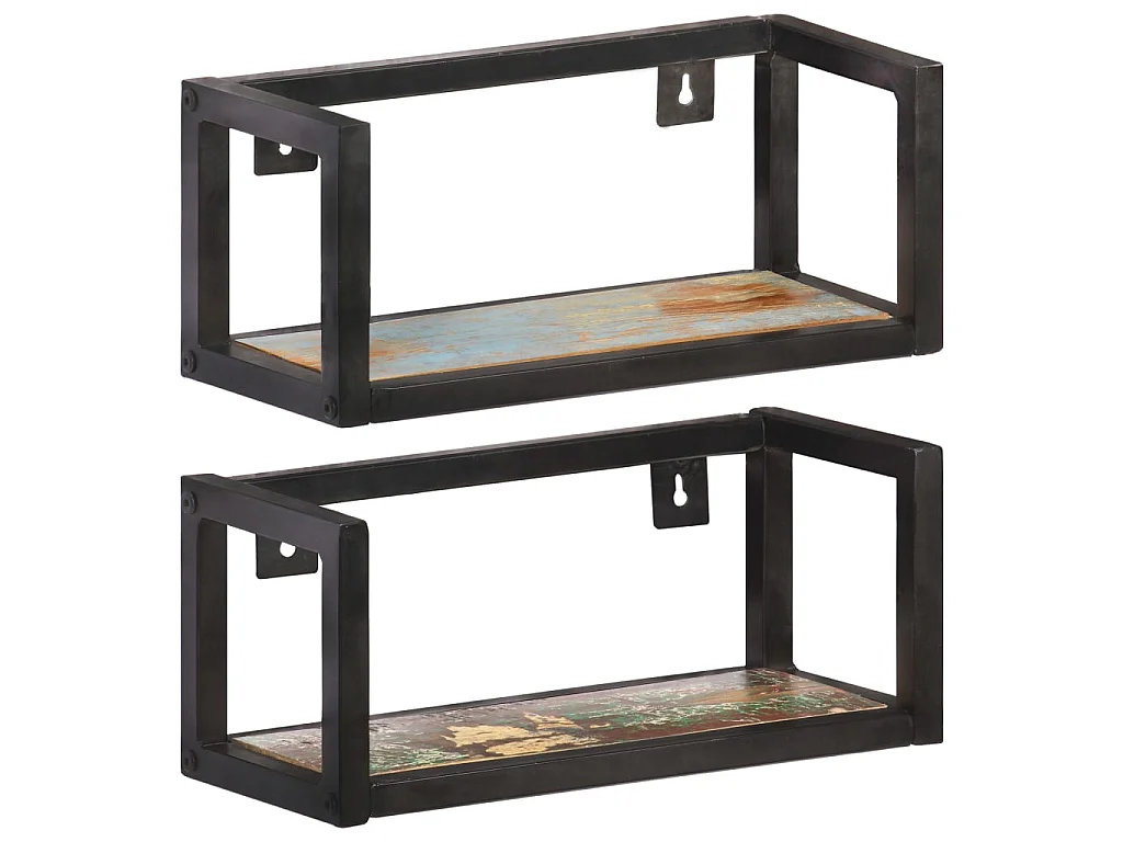 Étagères murales 2 pcs 40 cm Bois de récupération massif