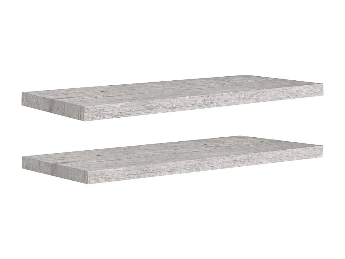 Scaffali a Parete 2 pz Grigio Cemento 80x23,5x3,8 cm in MDF