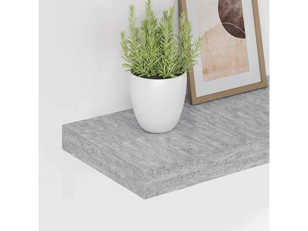 Scaffali a Parete 2 pz Grigio Cemento 80x23,5x3,8 cm in MDF