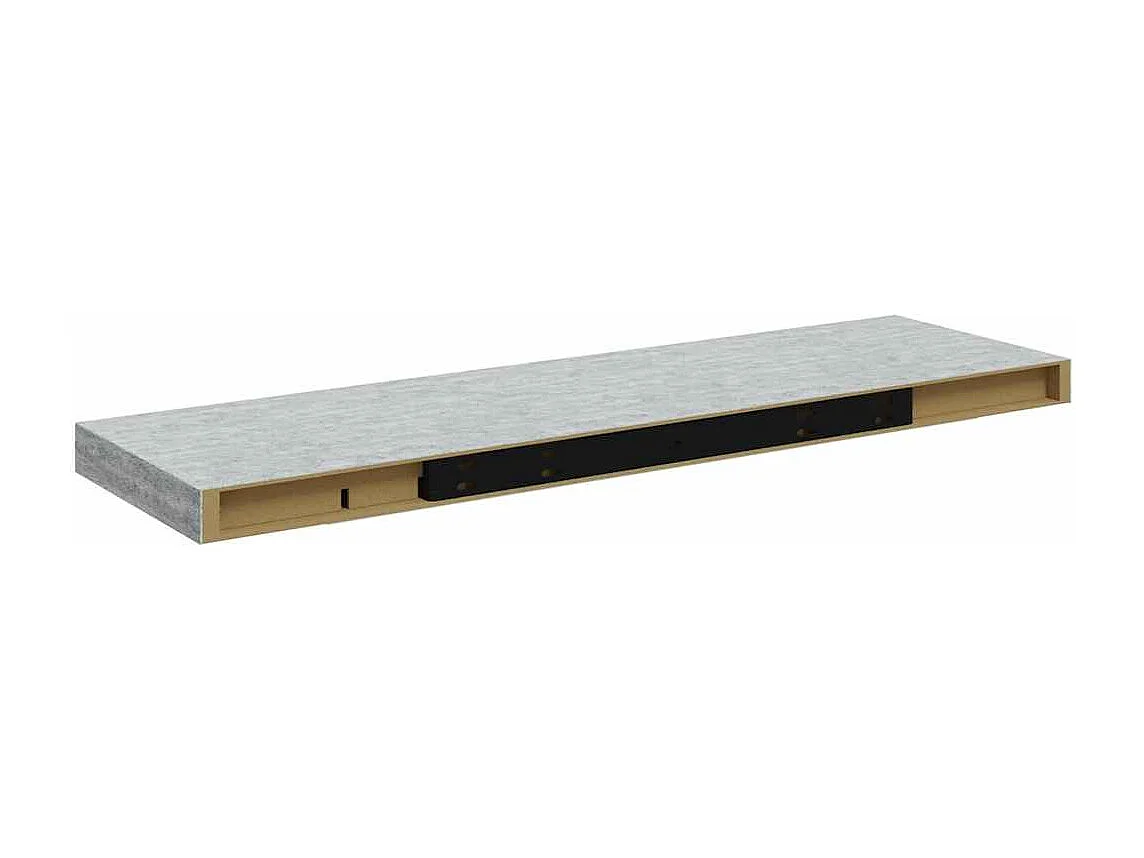 Scaffali a Parete 2 pz Grigio Cemento 80x23,5x3,8 cm in MDF