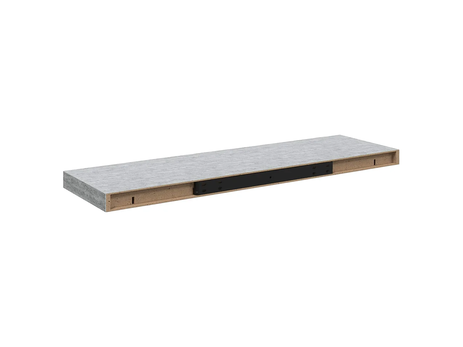 Wandschappen zwevend 2 st 80x23,5x3,8 cm MDF betongrijs