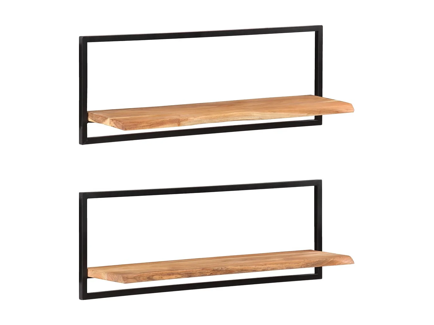 Étagères murales 2 pcs 100x24x35 cm Bois d'acacia et acier