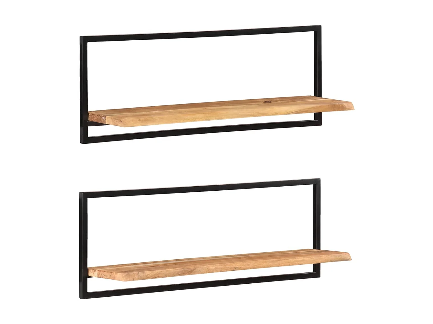 Étagères murales 2 pcs 100x24x35 cm Bois d'acacia et acier