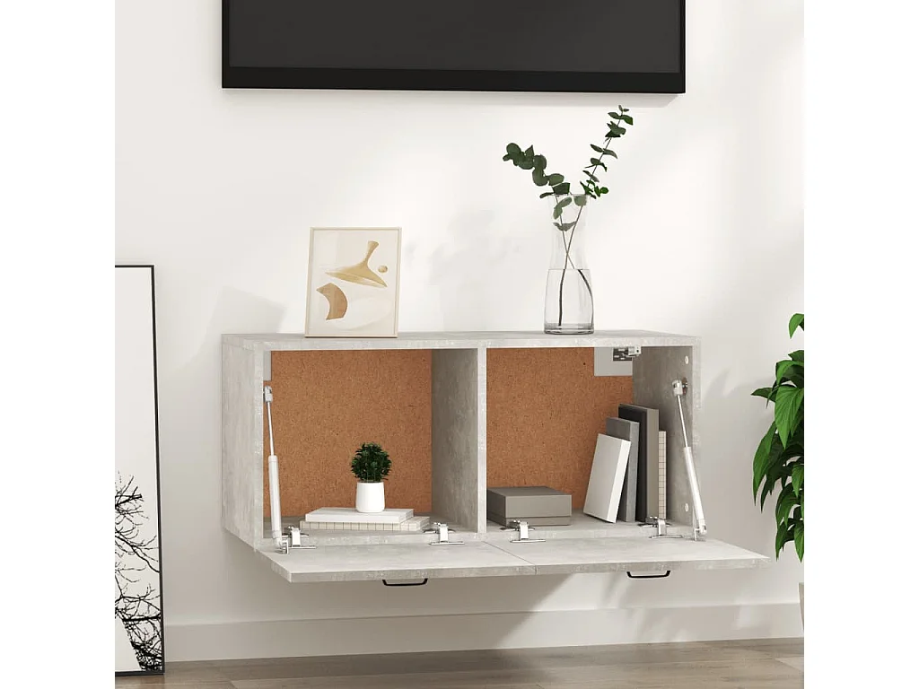 Armoire murale gris béton 80x36,5x35 cm bois d'ingénierie