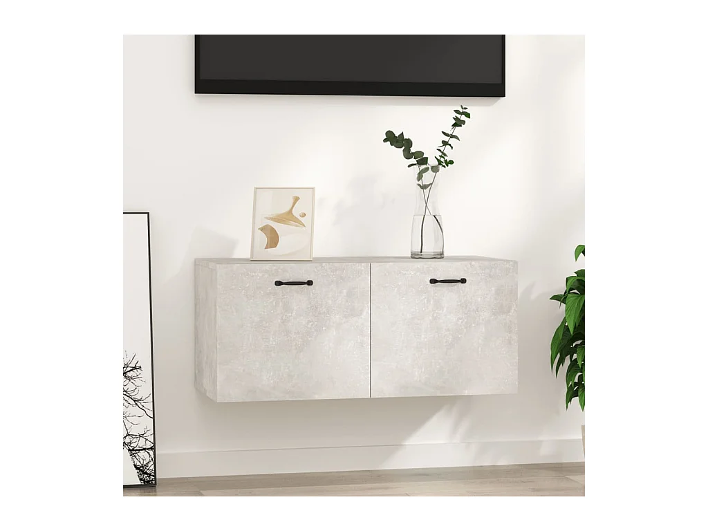 Armoire murale gris béton 80x36,5x35 cm bois d'ingénierie