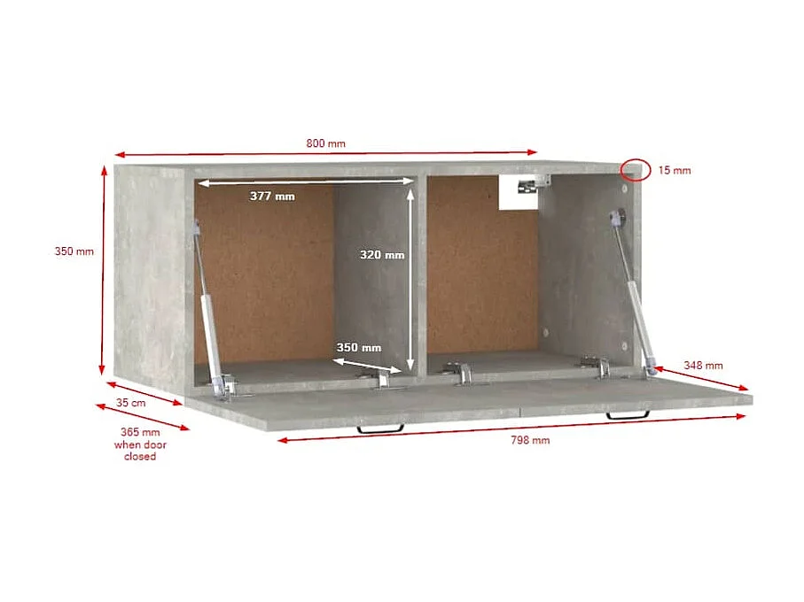 Armoire murale gris béton 80x36,5x35 cm bois d'ingénierie