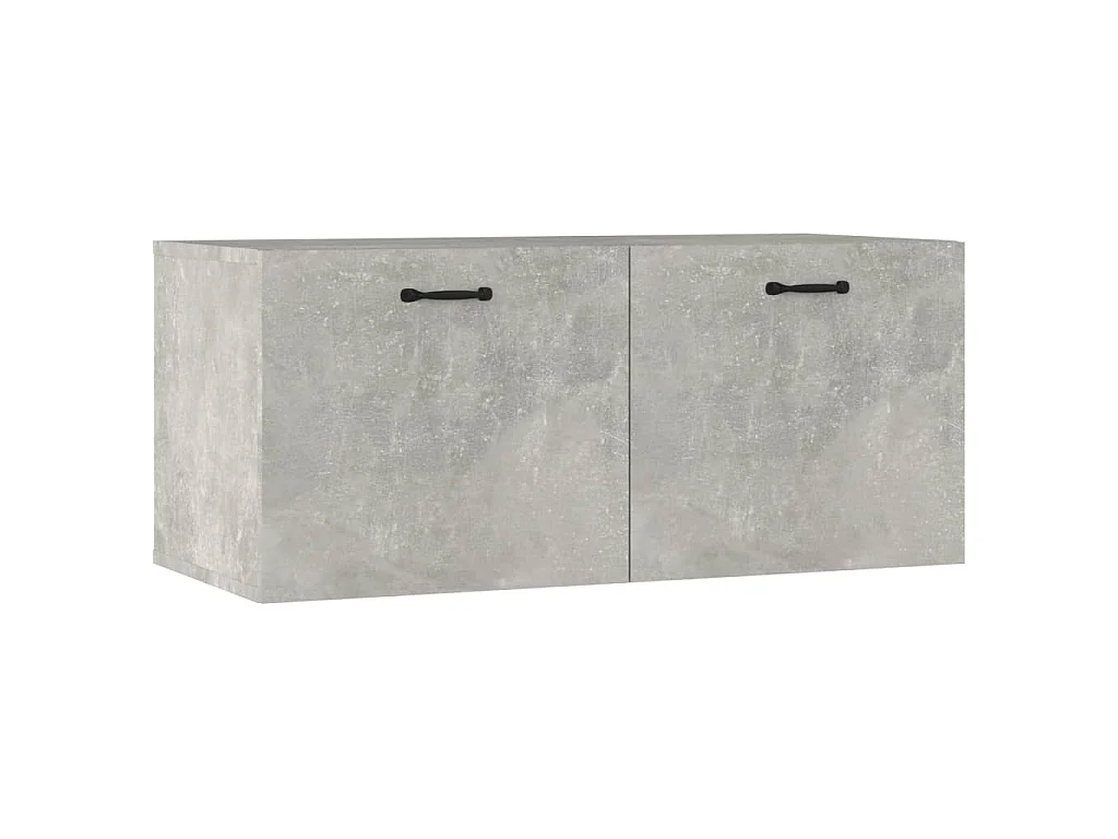 Mobile a Parete Grigio Cemento 80x36,5x35 cm Legno Multistrato
