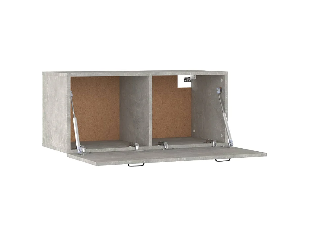 Mobile a Parete Grigio Cemento 80x36,5x35 cm Legno Multistrato