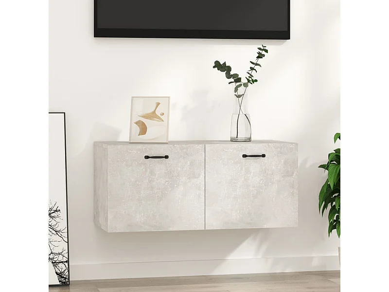 Armoire murale gris béton 80x36,5x35 cm bois d'ingénierie