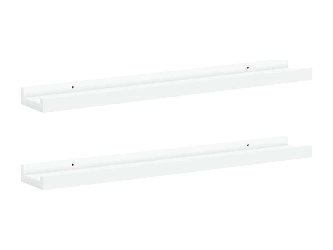 Étagères à rebord pour cadre photo 2 pcs Blanc 60x9x3 cm MDF